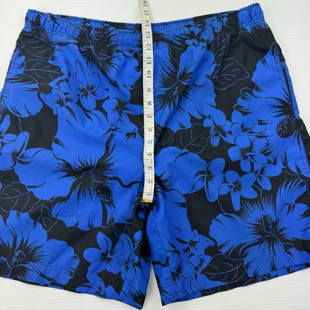 Vintage Polo Ralph Lauren Swim Trunks Blue Hibiscus Floral Mens L